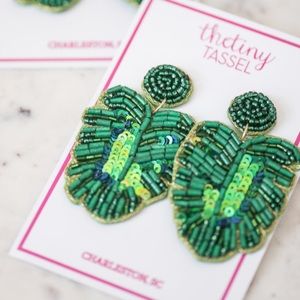 Tiny Tassel Wensley Earring in Green